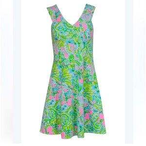 Lilly Pulitzer Vibrant Green and Pink Mini Dress